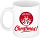 Bellatio Decorations Koffiemok - Rendieren - 300 ml - keramiek
