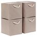 Omgoods - Set de 4 boîtes de rangement pliables en toile (khaki clair, 25x25cm)