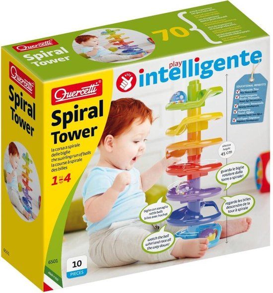 Quercetti Knikkerbaan Spiral Tower - 10-delig - Multi