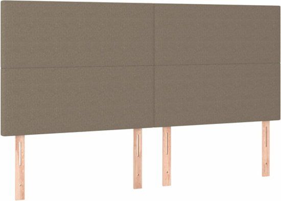 vidaXL Hoofdbord - taupe - 180x5x118/128 cm - Stof