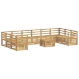 vidaXL - Buiten - bank - set - 11 - st - Wit - Massief - Acacia - Hout