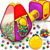 KIDUKU® 3-delige ballenbak speeltent babytent + kruiptunnel + 200 ballen + tas voor binnen en buiten