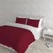 Italian Bed Linen Natuurlijke kleur Dekbedovertrek Set met Doubleface Effen Kleur Tas Sheet en Kussensloop, 100% Katoen, Bordeaux/Lichtgrijs, dubbele