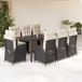 Maison Exclusive - Ensemble de jardin extérieur, 9 pièces, avec coussins, noir, en polyrotin