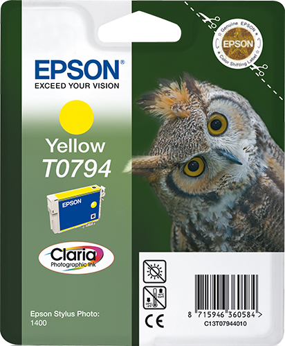 Epson Owl inktpatroon Yellow T0794 Claria Photographic Ink single pack / geel