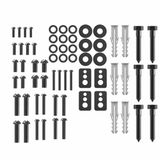 Perfect VESA schroevenset - 66 stuks, ideaal voor tv-montage, tv-muurbeugel, tv-beugel, bevestigingsschroeven met pluggen en ringen, zwart