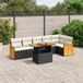 Maison Exclusive - Ensemble de jardin, 7 pièces, avec coussins, noir, en polyrotin