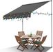 Merkloos Luifels LED - UV- en Waterbescherming voor Balkon, Terras en Tuin - Zonneluifel Verstelbaar 400cm Grijs