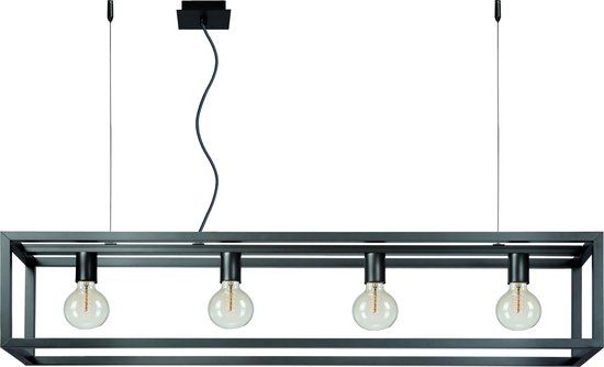 Lucide ORIS Hanglamp - Grijs ijzer - 4xE27 - Met dimfunctie