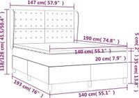 vidaXL Boxspring met matras stof donkergrijs 140x190 cm