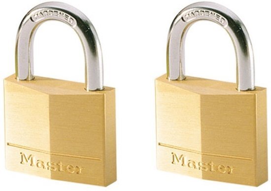 Masterlock Set van 2 messing hangsloten met 2 sleutels 150EURT