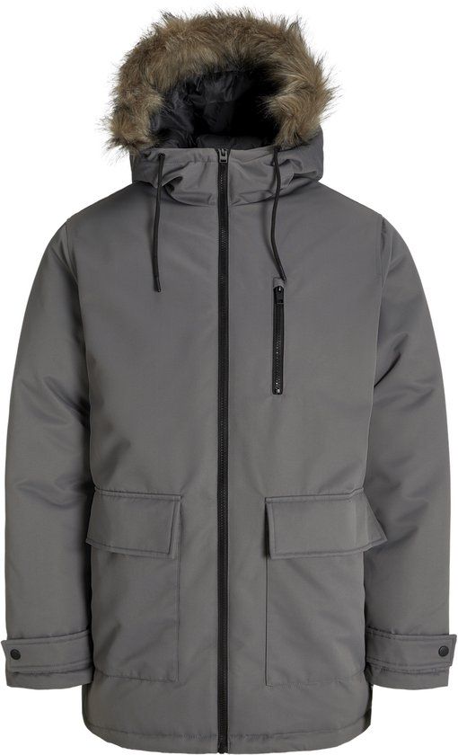 JACK & JONES JACK&JONES JJCHARLIE DETACHABLE FAUX FUR PARKA - Men - Outerwear - Grey - L