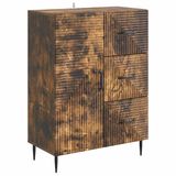 vidaXL Dressoir Gerookt eiken 66 x 34,5 x 89,5 cm Bewerkt hout