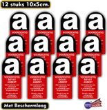 JERMA allerhandestickers Jerma Asbest sticker set 12 stuks 10x5 cm p.st. Zelfklevend Vinyl Weerbestendig Krasvrij