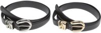 Urban Classics Chunky Multiple Loop Synthetic Leather 2Pack Belt L/XL Zwart/Zwart