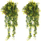 Unyqoos® Set van 2 kunstmatige klimop hangplanten (geel)