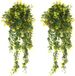 Unyqoos® Set van 2 kunstmatige klimop hangplanten (geel)