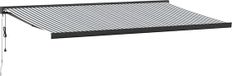 vidaXL Auvent extensible 5x3m Anthracite Polyester Électrique