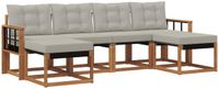 vidaXL - Acacia Hout Bank Loungeset 6-Zitter Naturel en Lichtgrijs