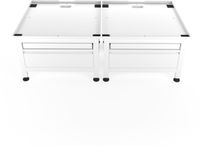 Wasophoogte® Wasmachine verhoger met lade en plateau - Dubbele wasmachine opbouwmeubel - Wasmachine sokkel - 42cm hoog - Wit - Universeel - 65*60,5 (LxB) - Inclusief wandbeugels