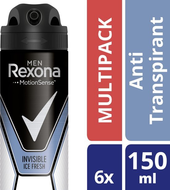 Rexona Men Anti-transpirant Spray Invisible Ice 6 x 150 ml