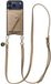 AVY Leren Hoesje geschikt voor Apple iPhone 17 Pro Max | Met Koord en Magnetische Kaarthouder | Compatibel met MagSafe | Leather Case met 130CM Koord & Wallet | Long Leather | Beige