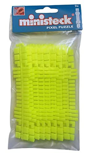 ministeck 31651 - Kleurstrip set neon-geel, 9 strips met vervangende tegels, als ideale aanvulling op de mozaïek fotosets