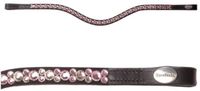 Kavalkade Frontaal voor paard Sparkle Cob Leer Roos/roze/zwart/bruin/zilver