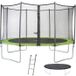 Kangui Trampoline avec filet de sécurité, Twin Duo, diamètre 430 cm, vert, avec échelle et bâche de protection, poids maximum supporté 100 kg