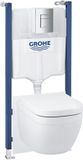 GROHE Solido 5-in-1 WC-Pack - Inclusief Solido Inbouwframe en GROHE Fresh - Met Euro Ceramic Wandtoilet & Skate Cosmopolitan Bedieningsplaat (Chroom)