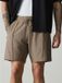 Next Heren Jersey-short met plooitjes en structuur - Lichtbruin