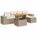 vidaXL 6-delige Loungeset met Kussens, Poly Rattan, Beige
