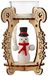 HGD Sneeuwpop en winter kinderkandelaar, hout, rood/geel, 10 x 10 x 12 cm