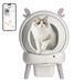 Garvee Zelfreinigende kattenbakvulling, 65 l, met veiligheidssensoren en app-bediening, groot, gesloten, automatische kattenbak, toilet voor meerdere katten, met afvalzakken