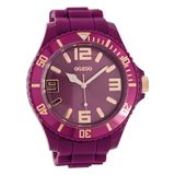 OOZOO Timepieces - Aubergine paarse horloge met aubergine paarse rubber band - C5025