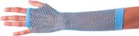 Atosa Carnaval verkleed handschoenen - visnet stof - turquoise blauw - vingerloos - dames - elastiek