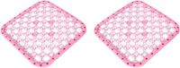 HORCONDORM S.R.L. Tapis égouttoir carré 2 pièces pour vaisselle, léger, filtre les saletés, isolant et antidérapant, rose
