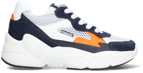 Braqeez 426160-420 Jongens Lage Sneakers - Blauw - Nubuck - Veters
