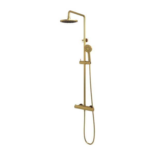 Brauer Gold Edition stortdoucheset diameter 20cm met ronde handdouche messing geborsteld goud 5-GG-007 Set 2