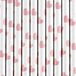 PartyDeco pailles - papier - 30x - blanc/rose cœurs - 19,5 cm