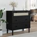 vidaXL Ladekast SENJA, rattan-look, 80x40x80 cm, massief grenenhout, zwart