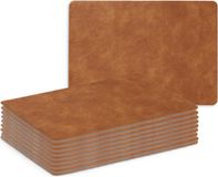 Zeller Placemats - 10x - lederlook - cognac kleur - 42 x 30 cm - tafel dekken - onderleggers