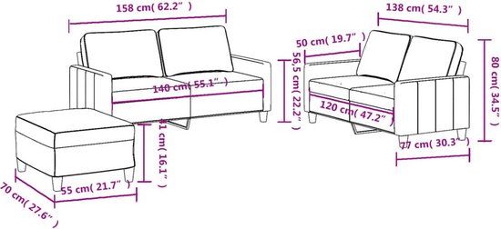 vidaXL 3-delige Loungeset met kussens stof donkergrijs