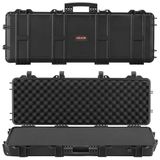 VEVOR Rigide valise pour fusils longs, avec serrure et mousse prédécoupée, enroulable, étanche IP67, 1089 x 392 x 155 mm, noir