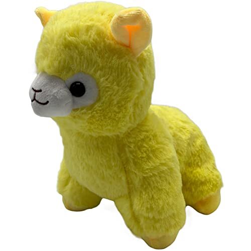 2iX Lama knuffeldier - alpaca pluche dier - pluche slama 26 cm (geel)