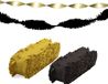 Folat Versiering Slingers - Combi Set - Zwart en Goud - 24 Meter - Crepe Papier