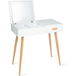 IDMarket Table de maquillage scandinave Lisa miroir pliable Blanc