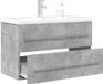 Maison Exclusive - Ensemble de meubles de salle de bain 2 pièces, gris béton, matériau dérivé du bois