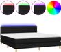 vidaXL Boxspringbed met matras en LED-verlichting, zwart, 160x200 cm, gestoffeerd