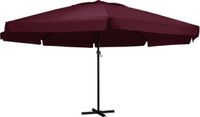 vidaXL Parasol met aluminium paal 600 cm bordeauxrood